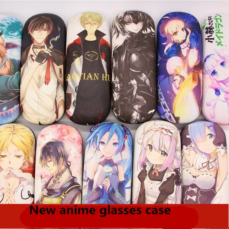 

Japanese style cartoon Anime peripheral Metal Tin Glasses Case Eyewear Case Cover Portable Protector Stationery 22style