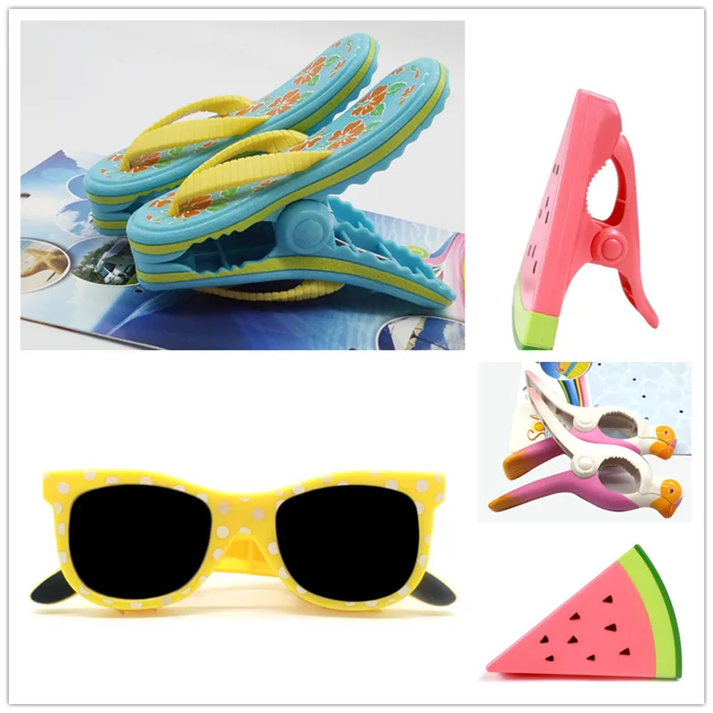 

1PC Plastic Cute Flamingo Eyeglass Sun Lounger Hanging Pegs Beach Towel Wind Clips Sunbed Pegs Pool Towel Quilt Clip Clothespin