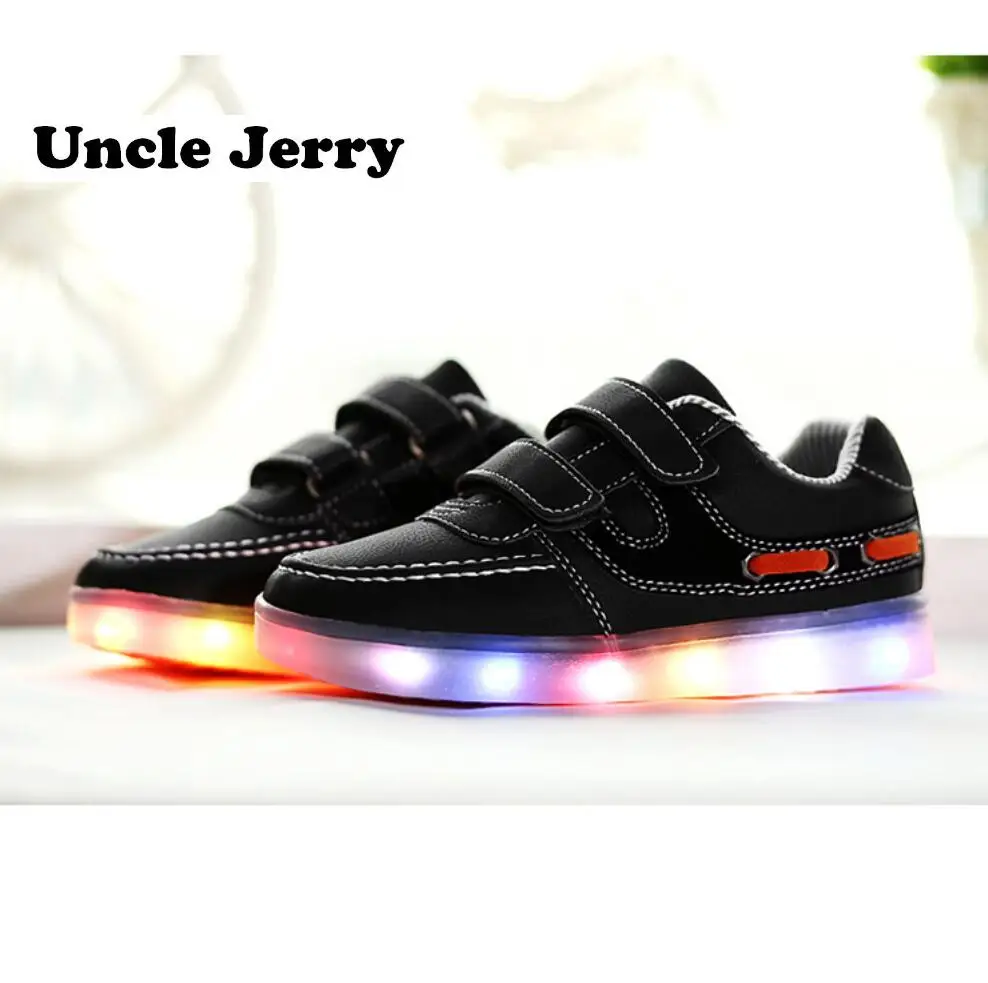 UncleJerry/детская обувь со светодиодной подсветкой; USB зарядка; светильник; кроссовки для мальчиков и девочек; светящаяся Повседневная обувь; детская модная обувь
