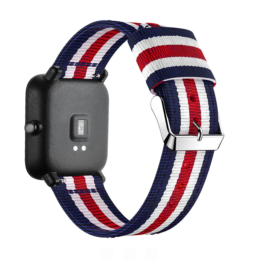 Ремешок нейлоновый для Huami Amazfit Bip BIT PACE Lite Youth сменный Браслет Samsung Galaxy Watch 42 мм 20