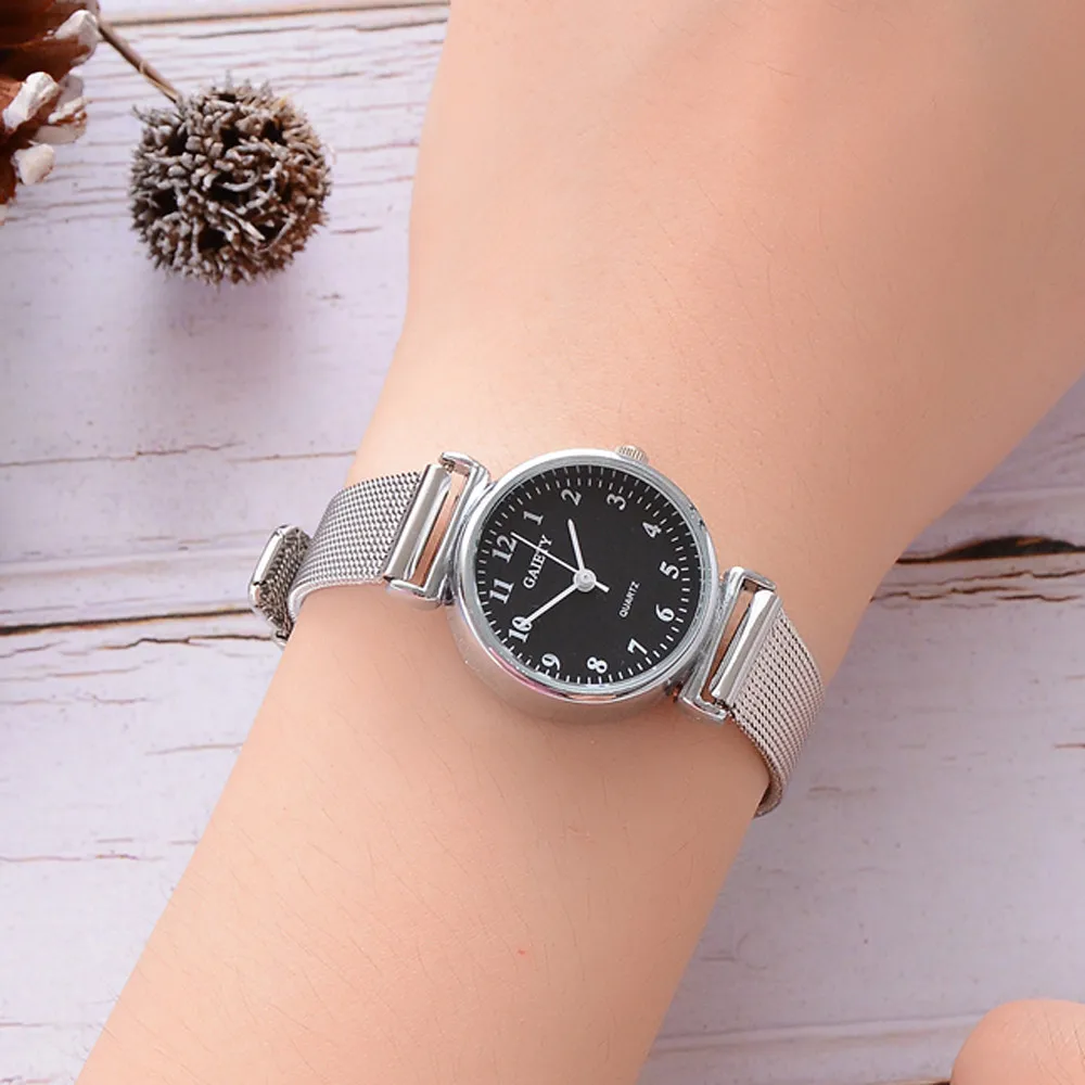Простые Серебряные часы женские синие часы из нержавеющей стали с сетчатым ремешком модные повседневные кварцевые часы-браслет relogio feminino& Ff