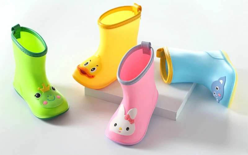 Botas de Chuva para o Bebê Botas de Chuva Impermeáveis para Crianças Bonito dos Desenhos Sapatos de Água Borracha Colorido Animados Crianças Respirável Pvc 7 Mamãe e Bebê