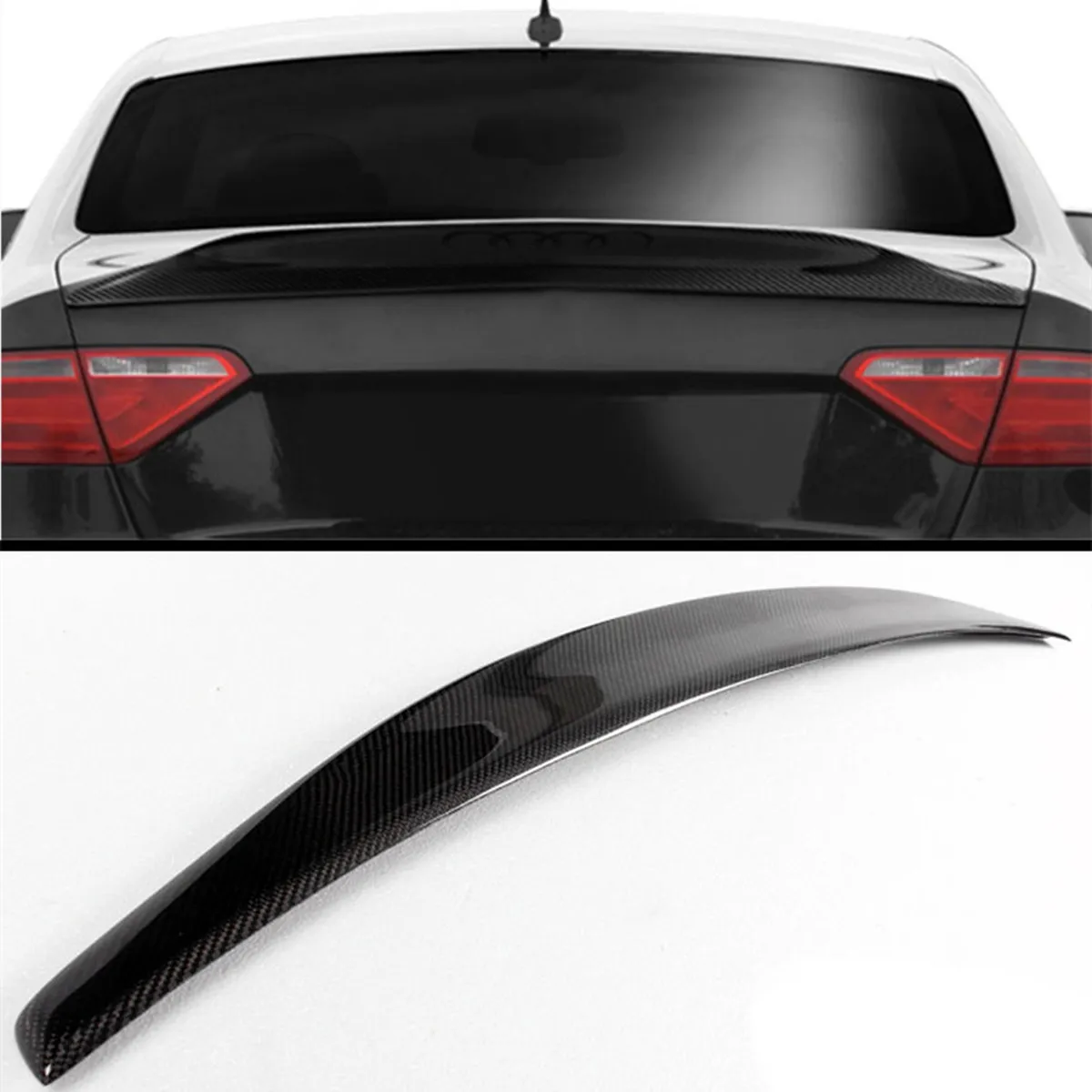 

High quality Cat Style Real Carbon Fiber Trunk Boot Lid Spoiler Wing for Audi A5 B8 B9 08-16 2door for coupe