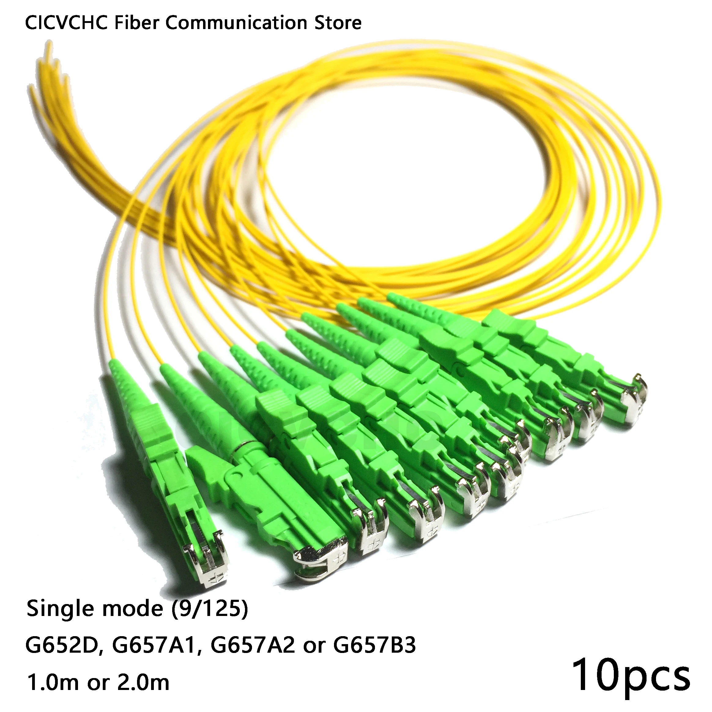 10 шт. LSH/APC (E2000)-SM(9/125)-G652D G657A1 G657A2-0.9mm Cable-1m или 2 м/волоконно-оптический свиной хвост |