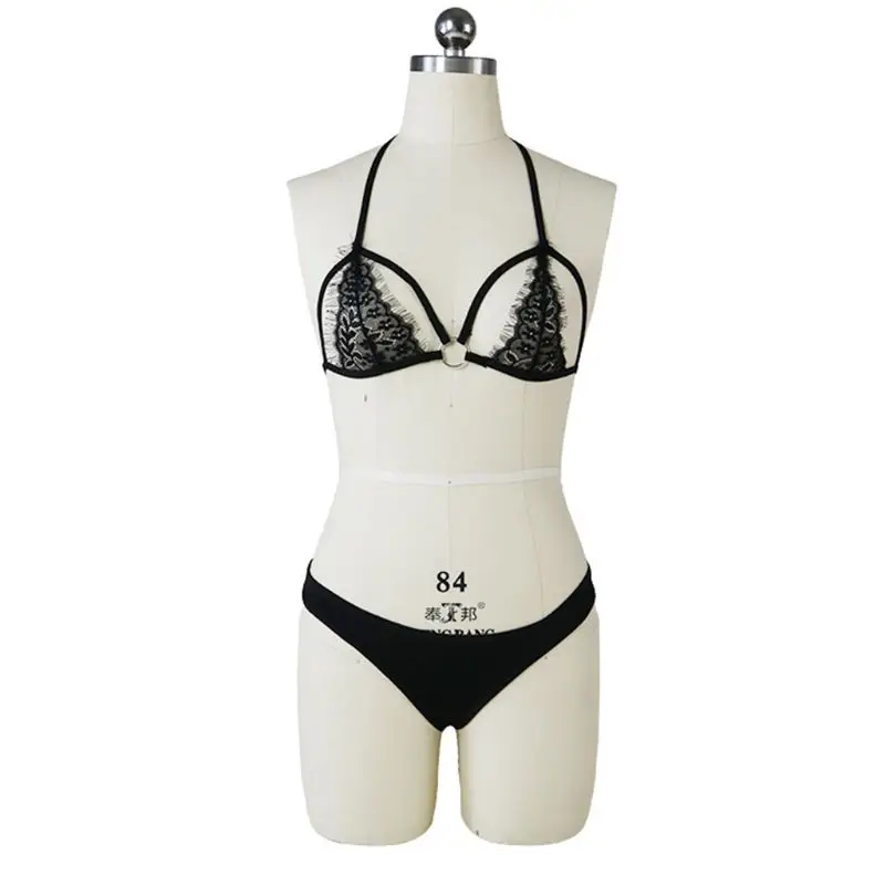 Womens Sexy Open Cup Eyelash Lace Bra Set Embroidered Strappy Lingerie Underwear Womens Sexy Open Cup Eyelash Lace Bra Set Embroidered Strappy Lingerie Underwear