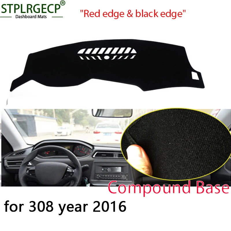 

StplrgeCP For Peugeot 308 308s double layer Car Dashboard Cover Avoid Light Pad Instrument Platform Dash Board Cover Sticker