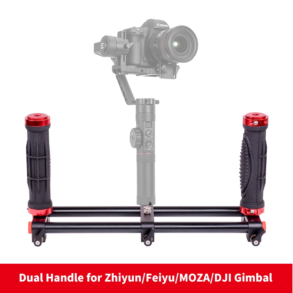 

DIGITALFOTO DH01 Dual Handle camera holder stabilizer DSLR Rig for Smartphone 3 axis gimbal Zhiyun Smooth 4 Q DJI OSMO shooting