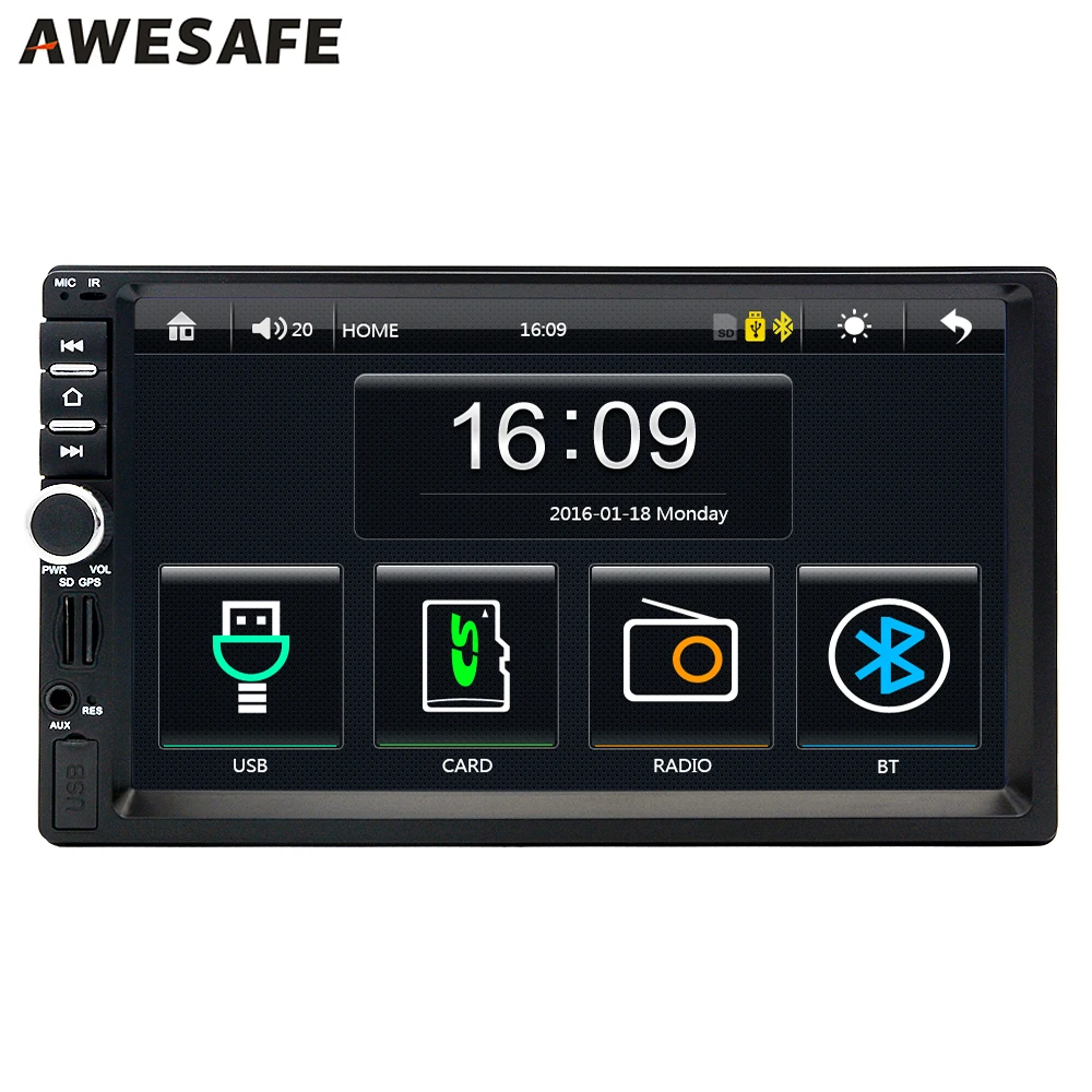 AWESAFE C600 Universal 2 DIN Car Radio GPS MP3 MP5 USB Player Bluetooth