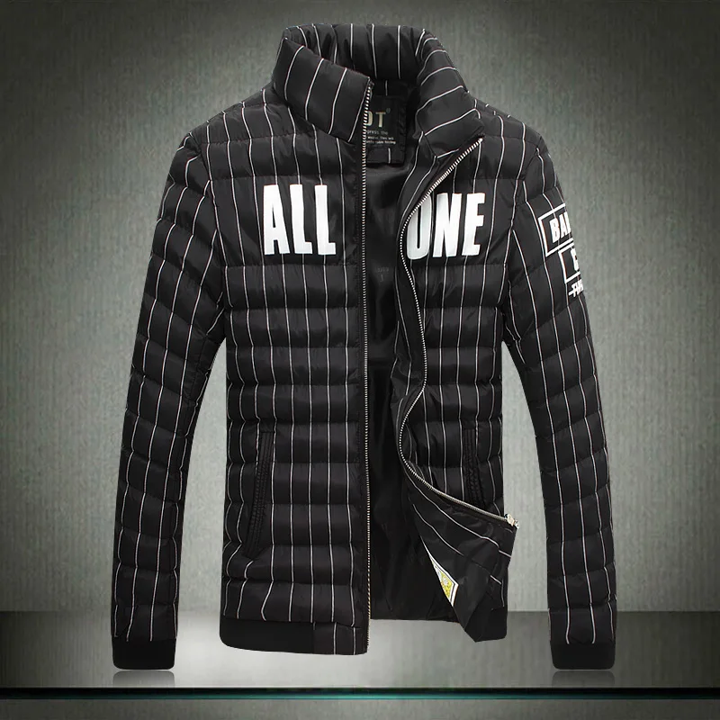 2016 Thickening the new men s fashion brand high end grid jacket men warm leisure coat