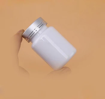 

(200PCS/Lot) 80ML/80CC White Color With Silver Lid Plastic Capsule Bottle, Sample Bottle, Screw Cap PET Powder/Pills Bottles