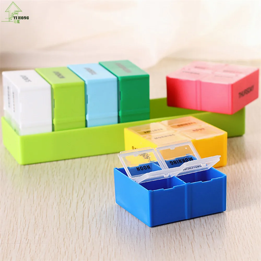 

YI HONG New 7 Days Weekly Tablet Pill Medicine Box Holder Storage Organizer Container Case Pill Box Free Shipping A1086c