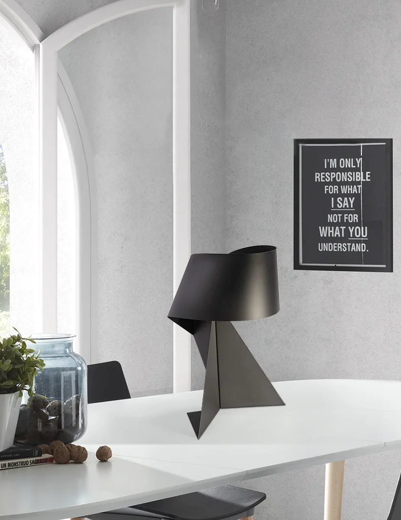 Современный минималистский черный и белый оригами настольная лампа E27 светодиодное декоративное освещение для гостиной настольные лампы для спальни himalaia