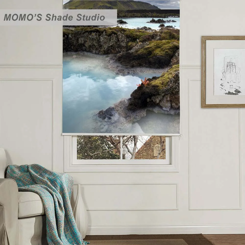 MOMO Roller Blinds Blackout Design Window Blinds Painting Curtains Roller Shades Thermal Fabric