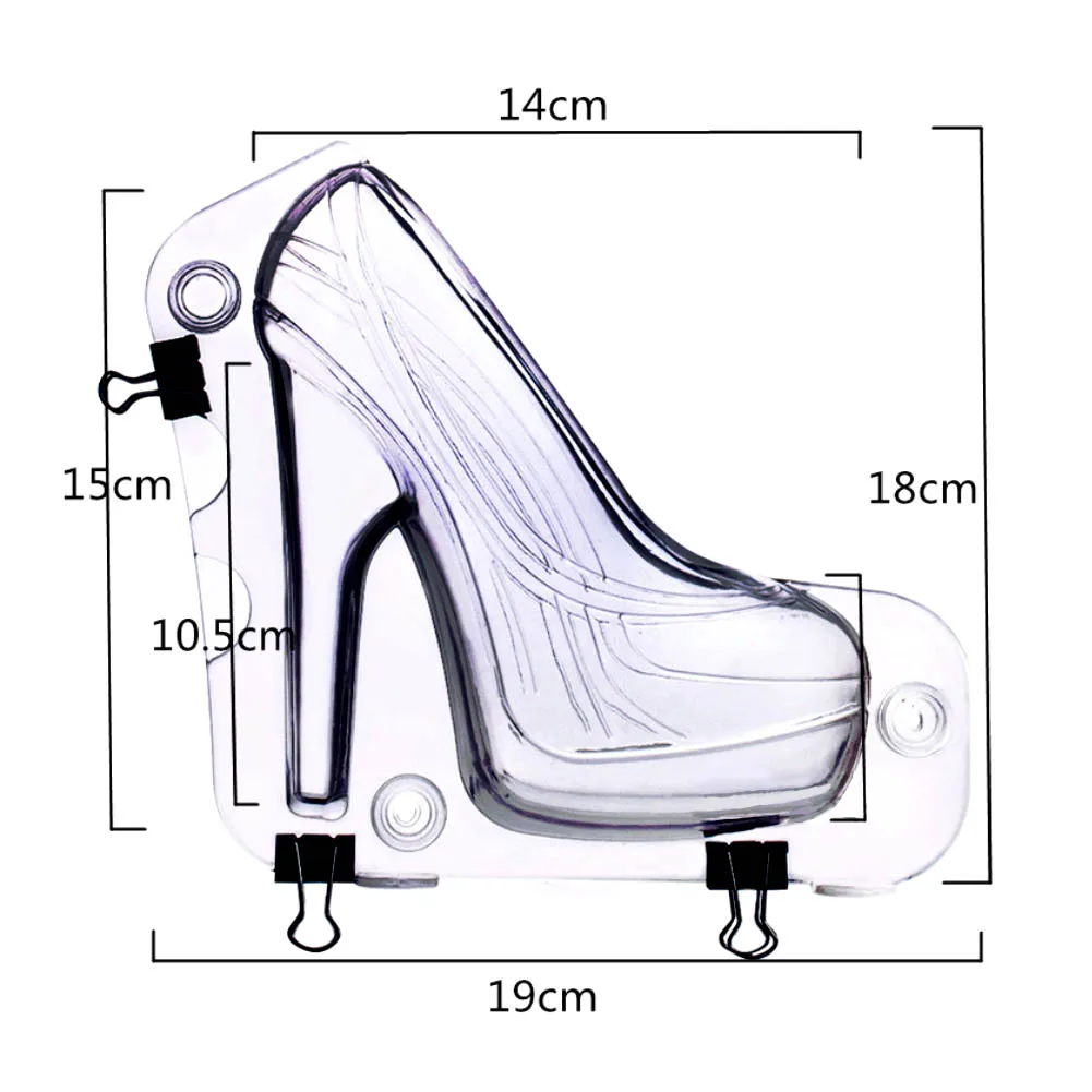 3D Woman High Heel Shoe Chocolate Fondant Cake DIY Pastry Baking Tool Maker Mold Large Silicone DIY Fondant Mold