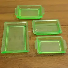 Кукольный домик миниатюра 1:12 игрушка 4 шт. искусственная трава зеленый лотки Length4cm SPO453