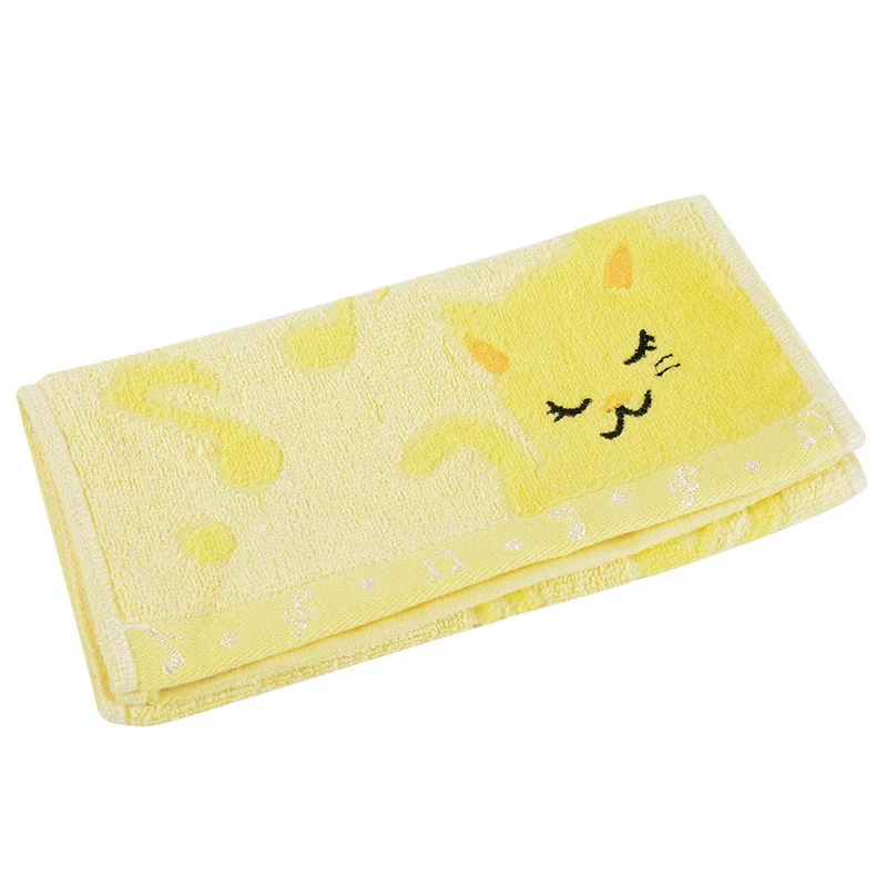 Urijk мультфильм детское полотенце Жаккард вышивка кошка маленькое волокно мягкое полотенце домашняя Ванна мини квадратное лицо руки детские полотенца 25*50 см