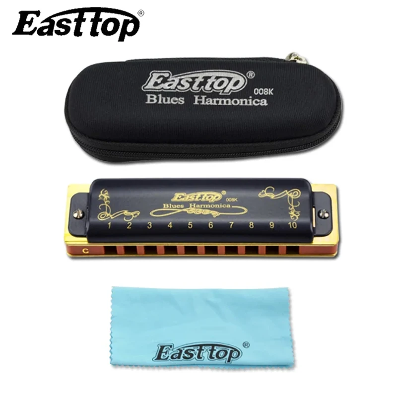 Easttop профессиональная губная гармоника T008K, диатоническая, 10 отверстий, армоника, блюз, инструментальные средства, музыкальные, армоника, рот, оган, Easttop, блюз