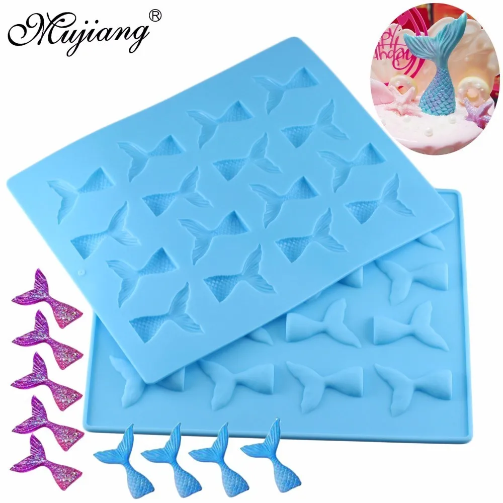 16 Cavities Mermaid Tails Silicone Mold Chocolate Candy Molds Cake BakingSupply