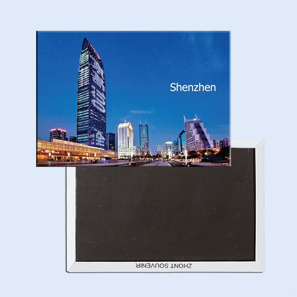 Over $12 ShenZhen CIty of China Kingkey Building Night view прямоугольный металлический магнит на
