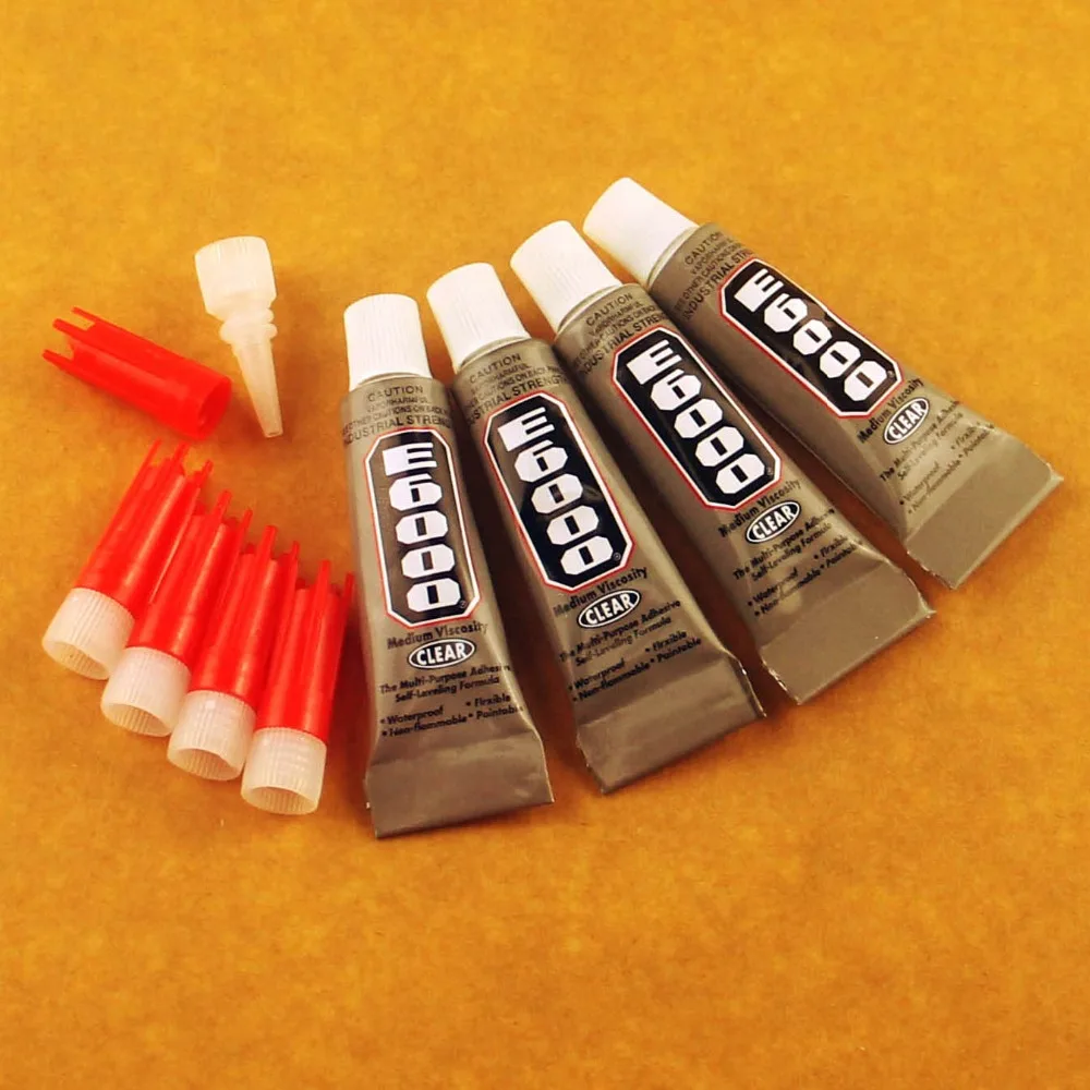 5 Pcs 5ml E6000 Glue +( 5 Pcs Nozzles ) Multi Purpose Adhesives Crafts