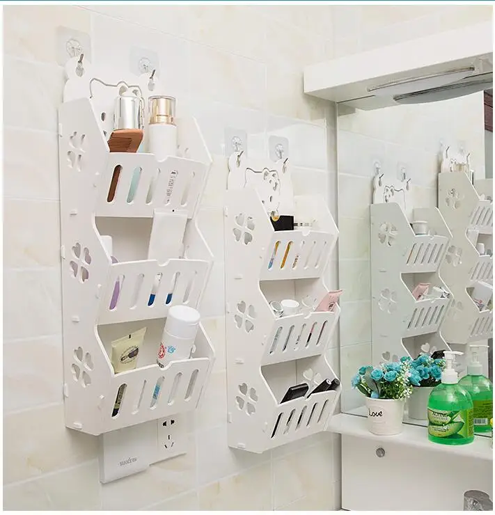 الحمام الجرف الحائط تخزين الرف رف التجميل صندوق تخزين بقايا سهلة لتجميع المنزلية تخزين الرف أداة خاصة بالمنزل