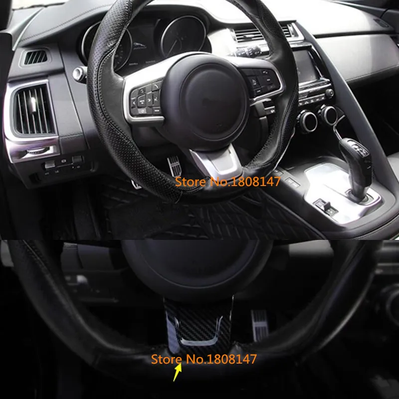 

Car sticker styling decoration Steering wheel Interior Kit switch Trim frame part 1pcs for Jaguar E-Pace Epace 2017 2018 2019