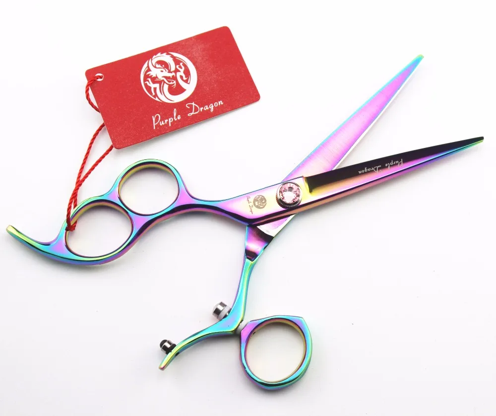 Purple Dragon Professional 6 in Japanese Hair Cutting Scissors Left
