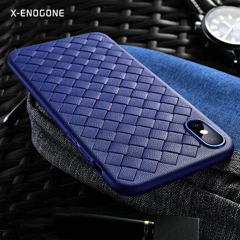 X-ENOGONE ткачество чехол для iPhone X 10 случаях Роскошные сетка Ткачество супер мягкий