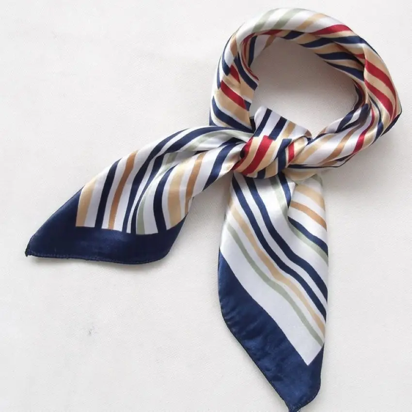 2015 New Arrival Fashion Blue Streak Women Polyester Small Square Scarf ...