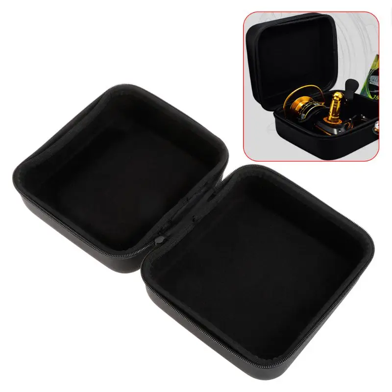 

Fishing Package Reel Storage Bag Portable Case Square Box PVC Leather Organizer Container Lure Baits Zipper Waterproof