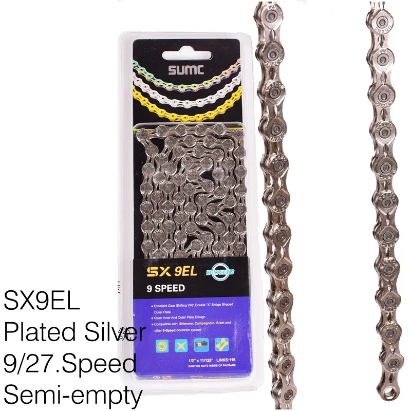 SUMC Bicycle chain Gold Rainbow Bike Chain X8 X9 X10 X11 X12 Super Light For 8 9 10 11 12Speed MTB/Road Bicycle 116L Hollow