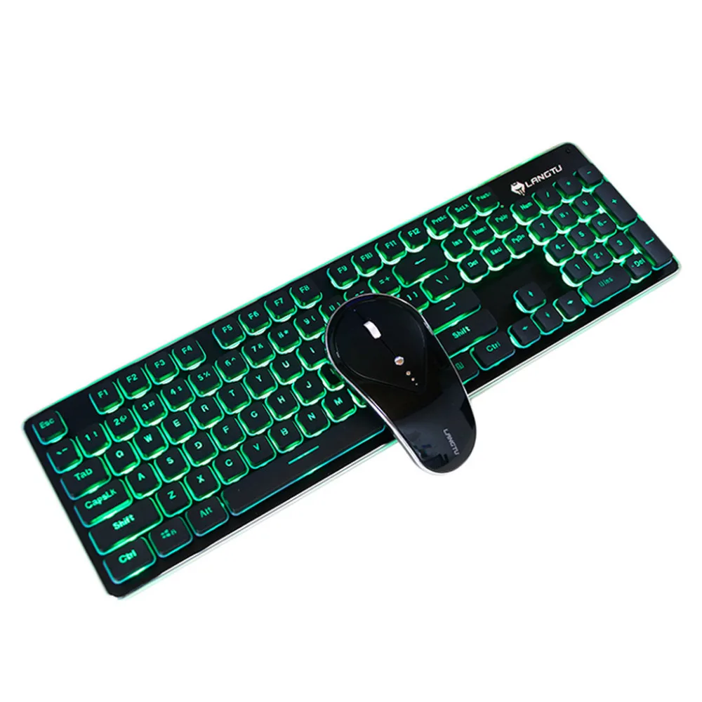 

High quality and Brand new 2.4G Wireless Rechargeable LED Backlit Usb Ergonomic Gaming Keyboard Mouse Set waterproof design 2019