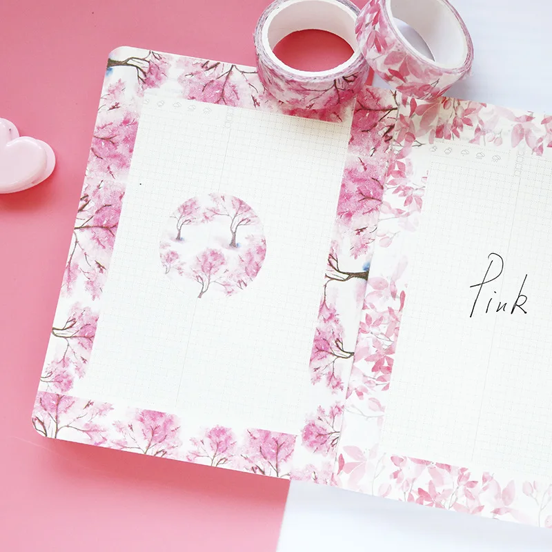 

32 pcs/Lot Sakura Flower Lip decoration Masking tapes masking stickers for diary book album frame household Stationery FJ011