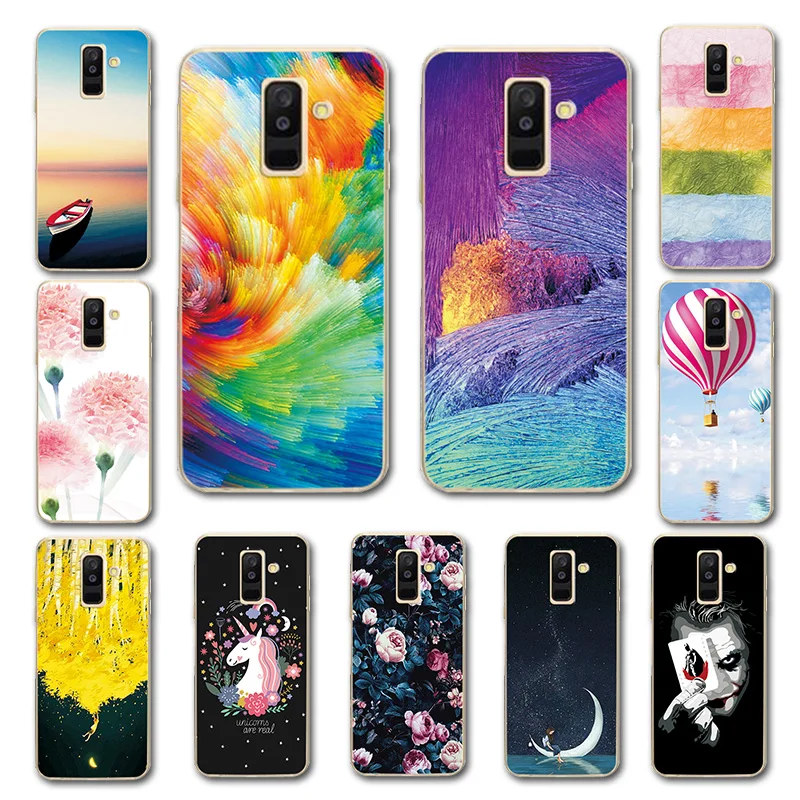 

Cute Art Cases Coque For Samsung Galaxy A6 Plus 2018 Flower TPU Novelty Phone Shell For Samsung A6Plus 2018 Back Cover Fundas