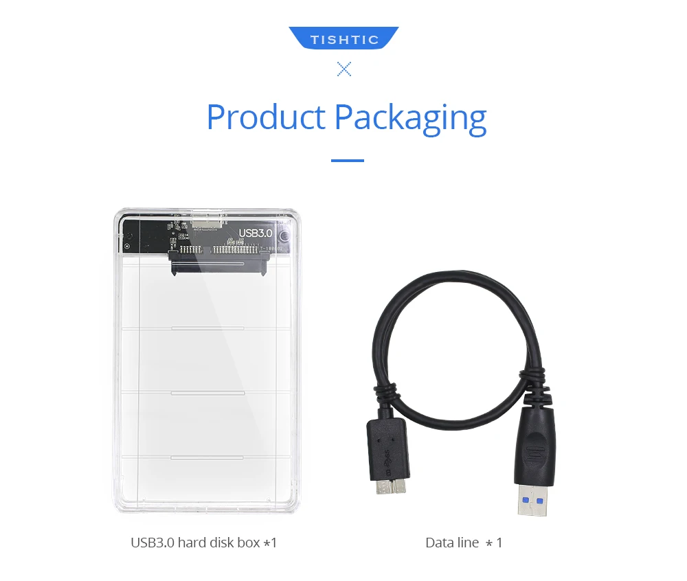 Прозрачный чехол TISHRIC для жесткого диска 2 5 дюйма HDD/SSD корпус Sata к USB 3 0 адаптер UASP