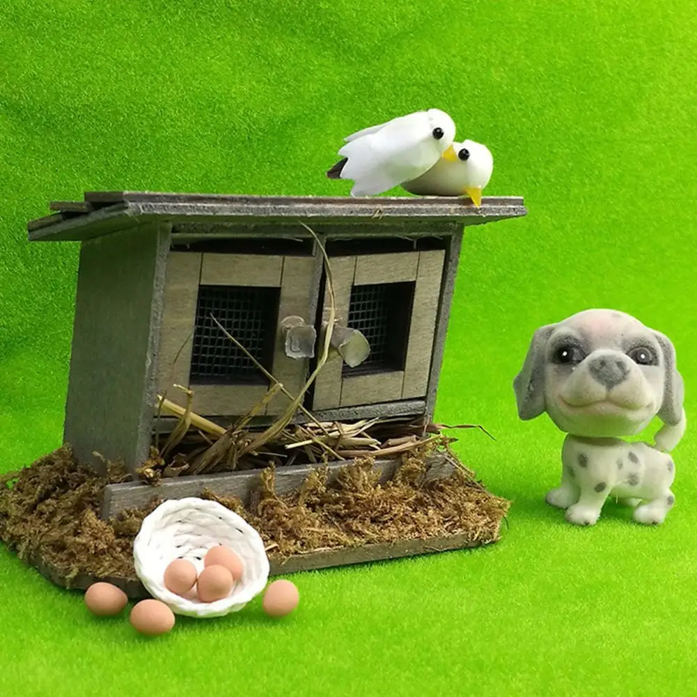 1/12 Scale Dollhouse Miniature Quail Chicken Eggs and Nest Set 12th