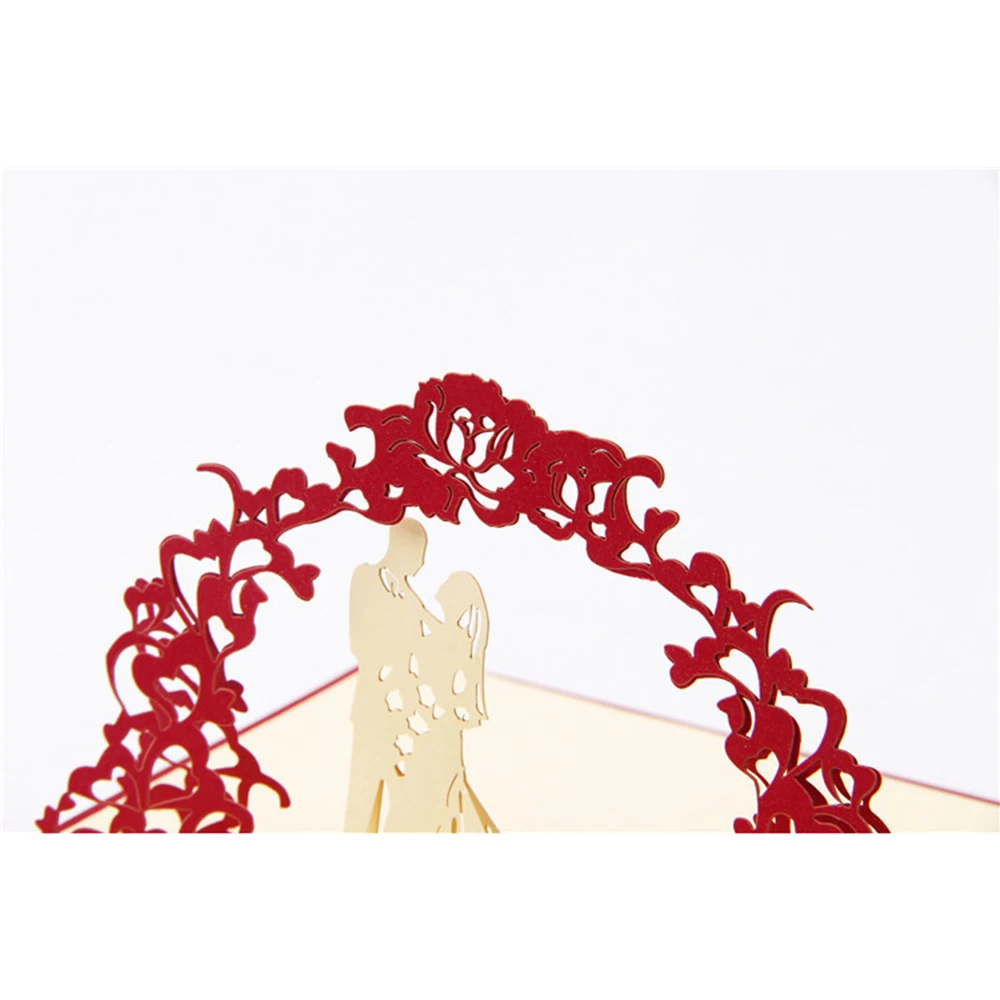  New 3D Pop Up Card Wedding Day Valentine Anniversary Greeting Invitations Cards Elegant Favor Envel - 32963455237