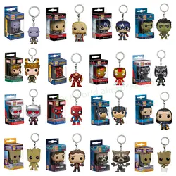 Funko pop Marvel Карманный Брелок для ключей pop официальный Мстители Super Hero персонажи фигурку Коллекционная модель Рождество игрушечные лошадки