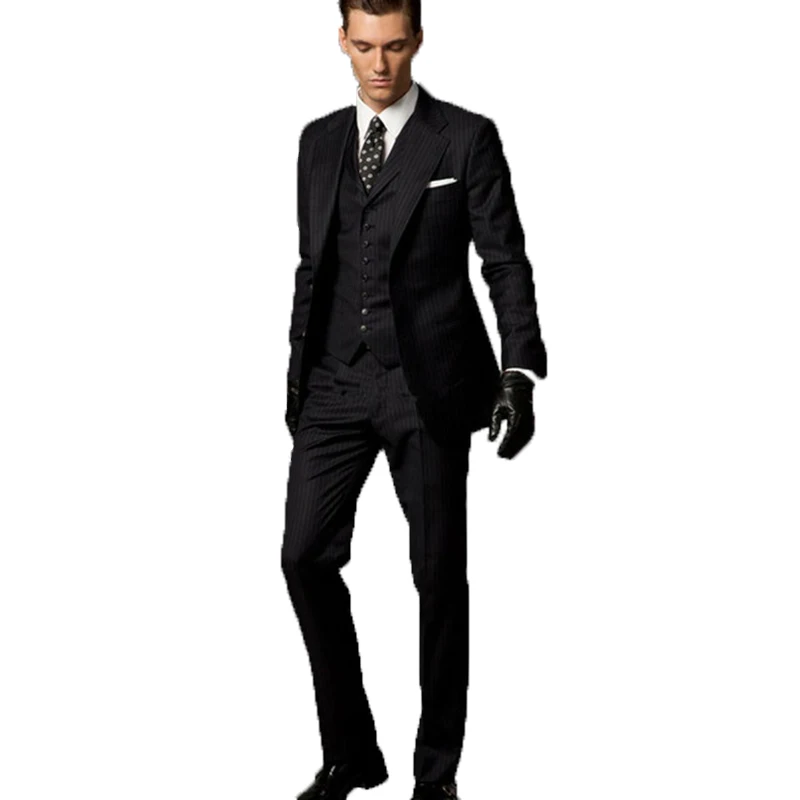 3pcs Wedding Pants Set Costumes Prom Groom Men Suits Slim Fit Groomsmen Tuxedos Blazers Groom Party Suits (Jacket+Pants+Vest)