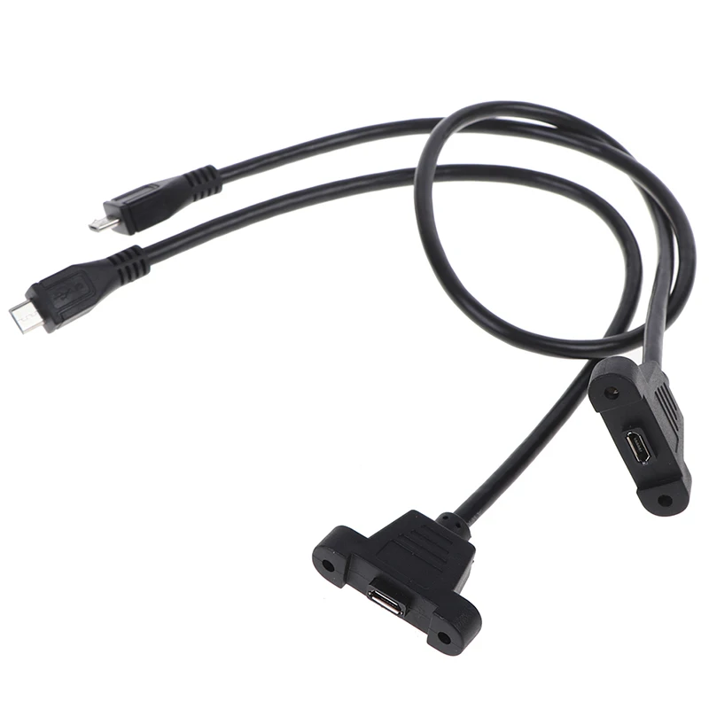 Micro USB 2 0 папа к B гнездовой кабель с панельным креплением отверстие 30 см 50