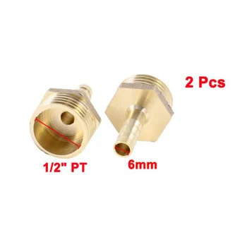 

Hot Sale 2PCS Brass 6mm Air Gas Pipe Barb Male Thread Couplings Adapter
