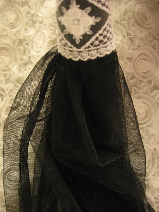 Tulle fabric, Black Grenadine Mesh, Gauze Mesh Lace Home Decor Costume Altered Couture  Dress Veil, by the yard, MF193