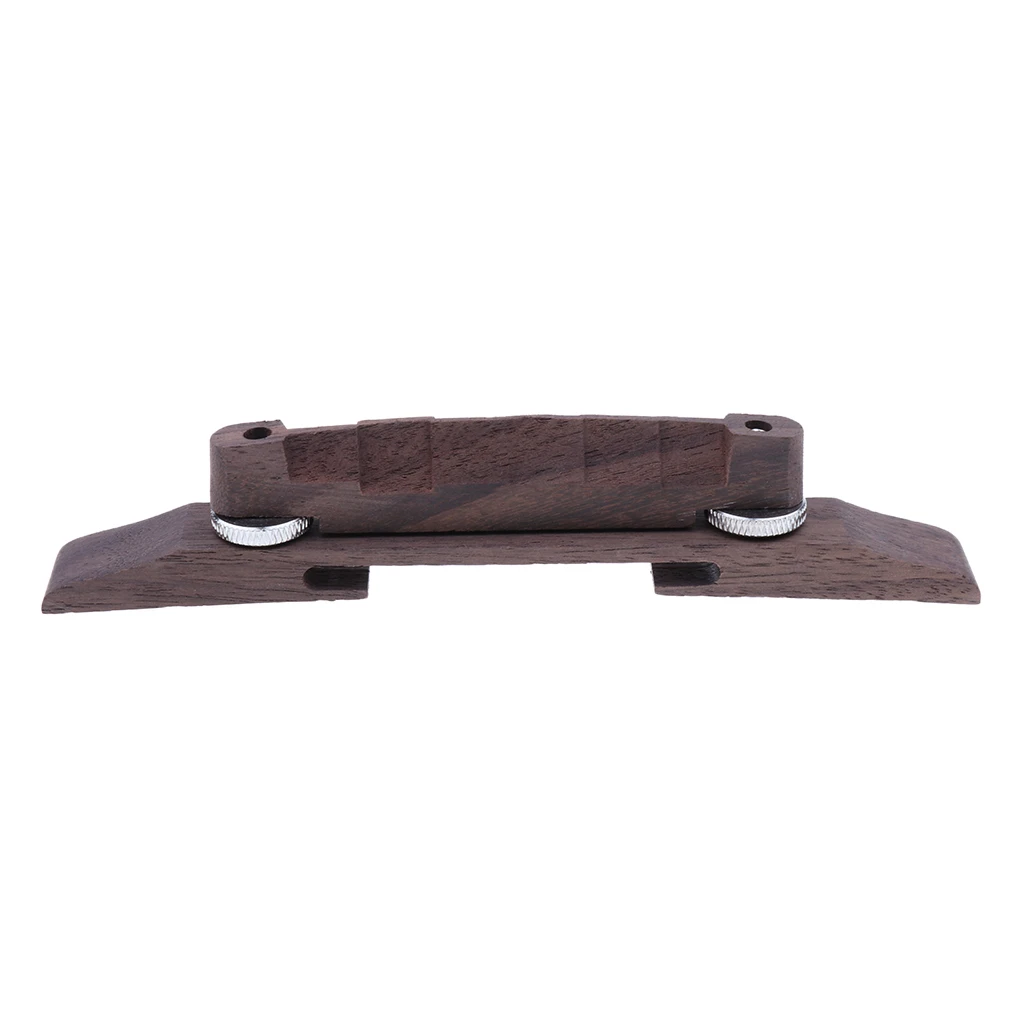 Perfeclan Rosewood Carved Guitar Bridge for Jazz Guitar Replacement Parts Rosewood Saddle Jazz Guitar Bridge