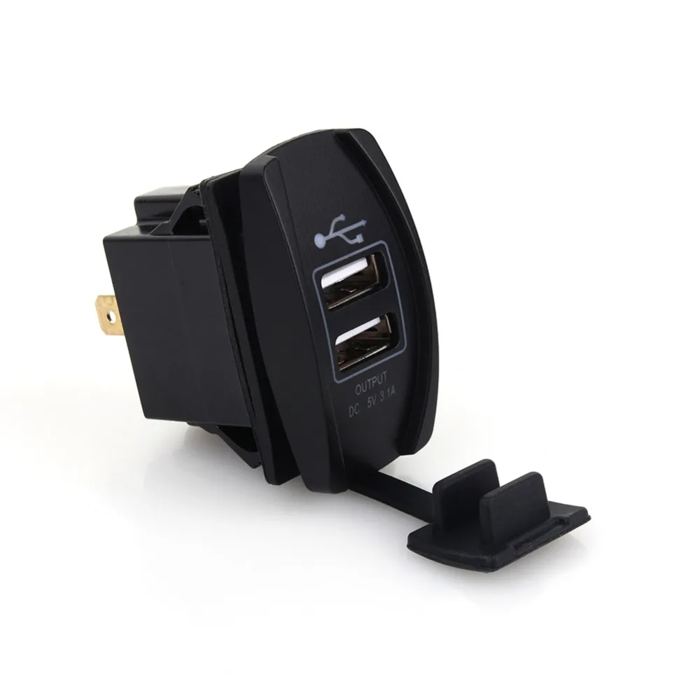 

LED Backlit Rocker Switch Blue Led Car Boat Dual USB Power Waterproof Charger Carling ARB Rocker Switch Motorcycle Charging