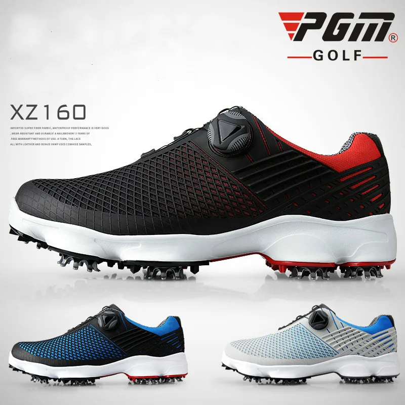 PGM حذاء جولف الرجال للماء تنفس أحذية رياضية الروتاري أربطة الحذاء براءة اختراع الجانب زلة اقية جولف