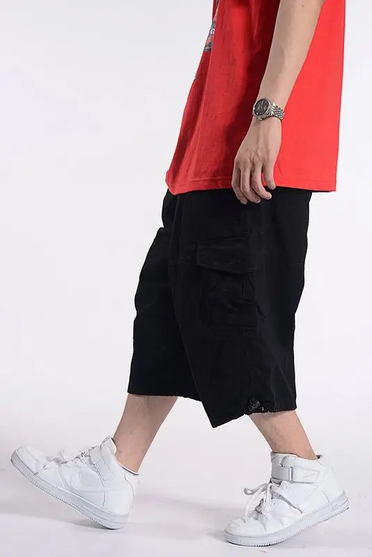 802 Black 6XL 7XL Летние повседневные шорты для мужчин Хлопковые Бриджи с большим карманом Свободные мешковатые хип хоп шорты-бермуды Военная Униформа мужс - Цвет: 802 Black