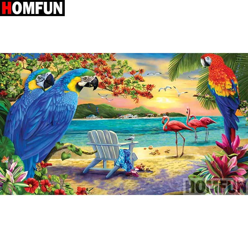HOMFUN Full Square/Round Drill 5D DIY Diamond Painting &quotparrot&quot Embroidery Cross Stitch Home Decor A01505 | Дом и сад