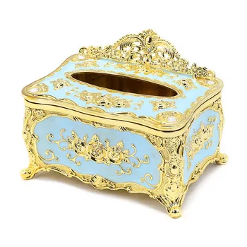 

Elegant Gold Tissue Box,Organizer Tissue Box European royal style Napkin Case Case Home Paper Holdler Storage Box Accessories