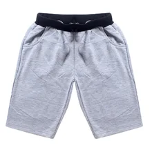 Хлопковые детские брюки; повседневные однотонные шорты для мальчиков; детские короткие брюки для мальчиков; Enfant Garcon; эластичная резинка на талии; 076 От 6 до 14 лет