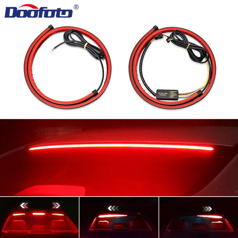 

DOOFOTO Car LED Brake Light Turn Signal Lamp Flexible Strip Auto Product High Brake Light Waterproof Universal For All Car